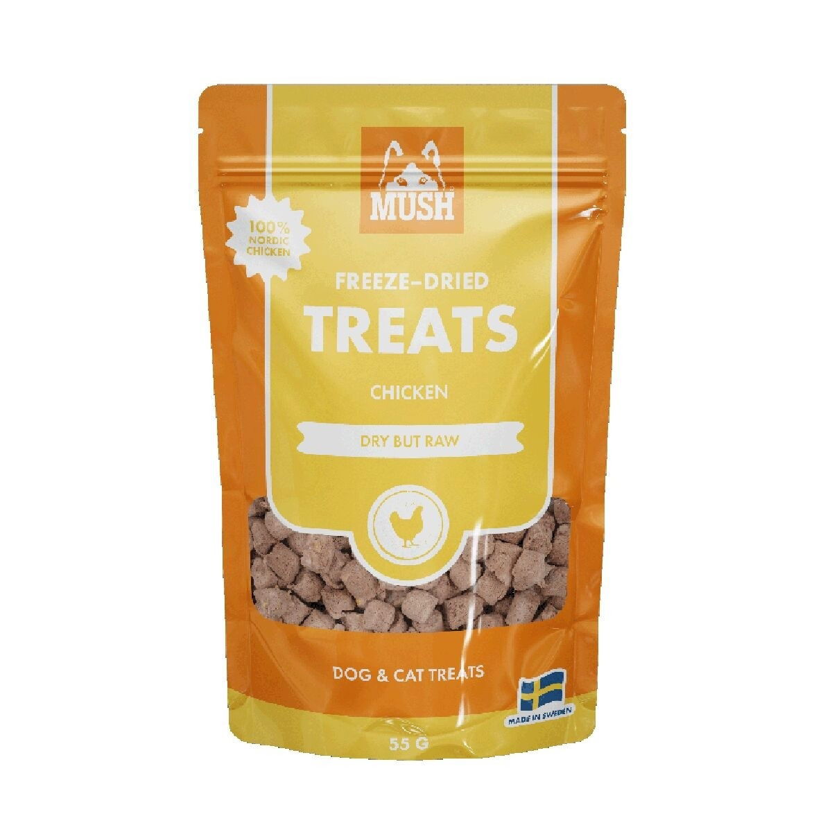 MUSH Freeze-Dried Kana 55 g herkku koiralle ja kissalle
