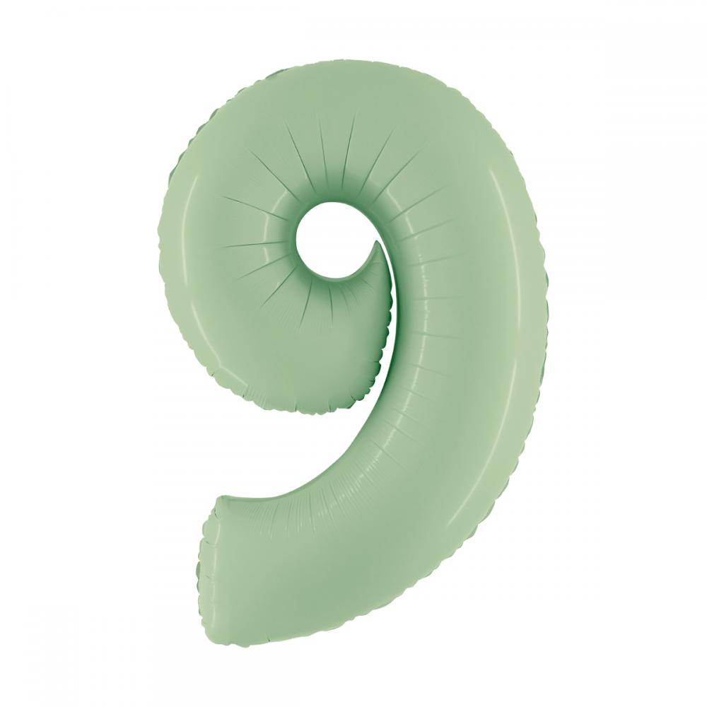 Numeroilmapallo Satin Olive Green - Numero 9