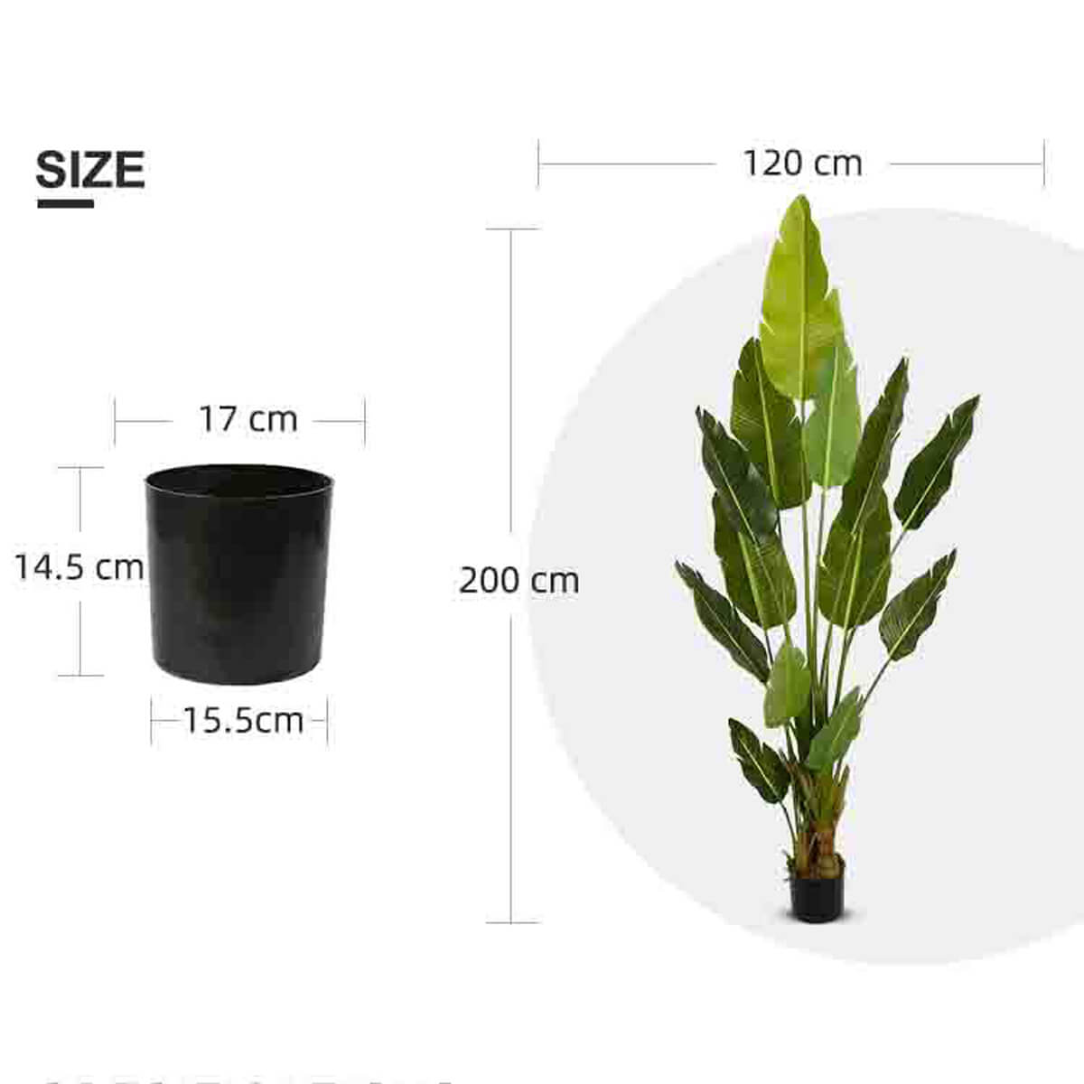 Tekokasvi Bird of Paradise 200 cm, Lykke