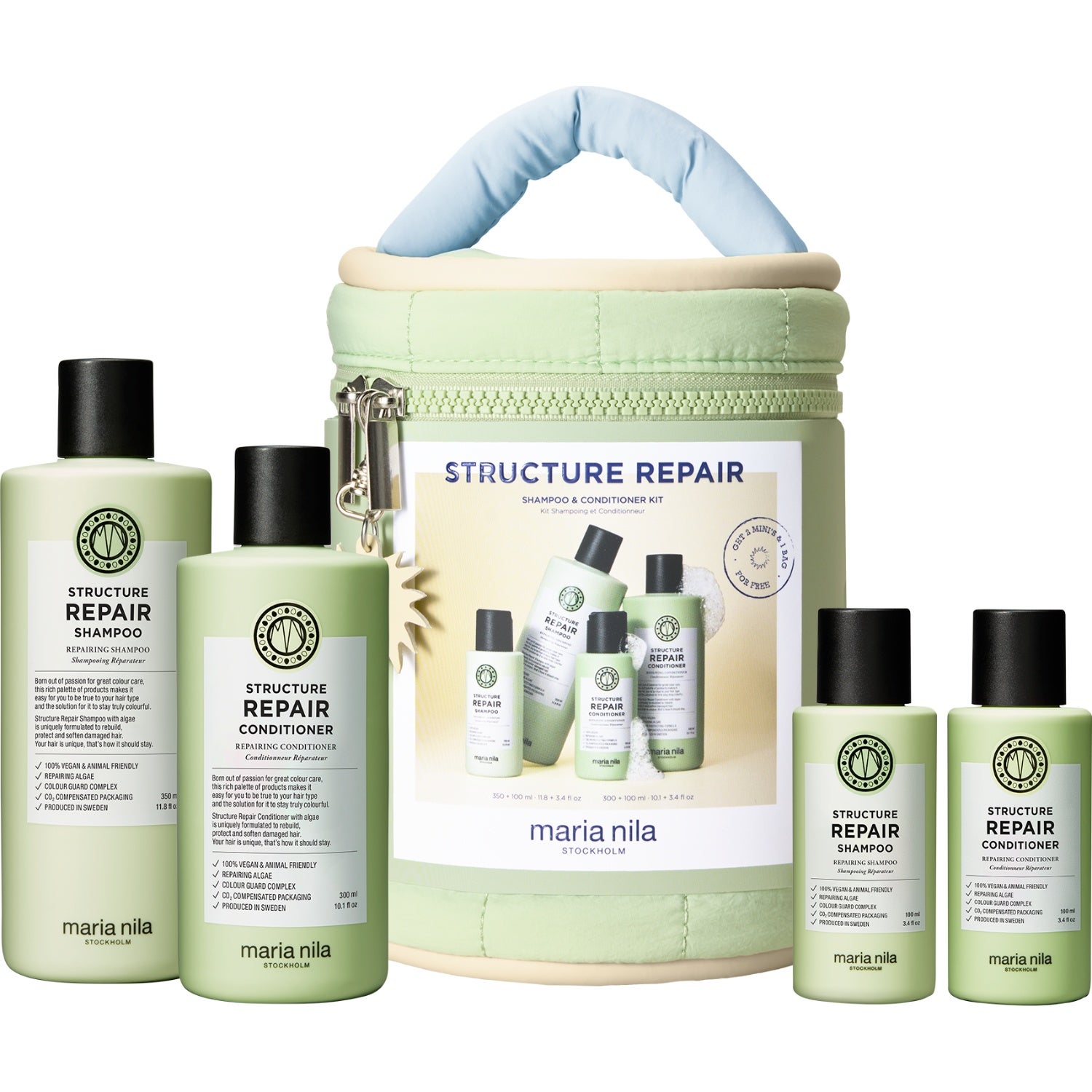 Maria Nila Beauty Bag SS26 Structure Repair 350 + 300 + 100 + 100 ml - 850 ml