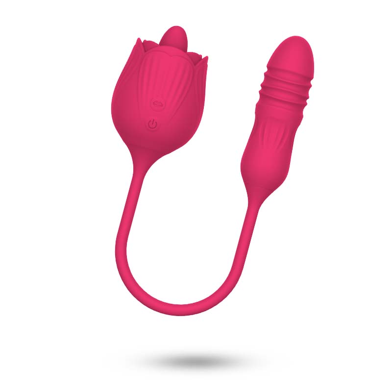 Licking Rose + Thrusting Dildo Klitoris stimulaattori