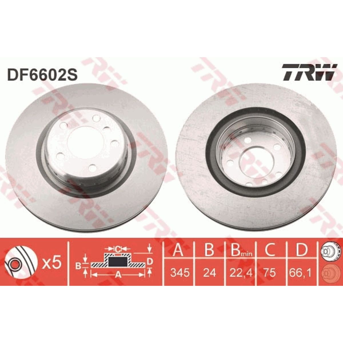 Jarrulevy TRW DF6602S