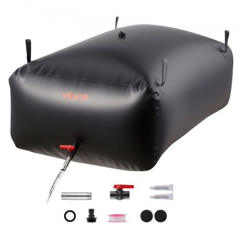 VEVOR Water Storage Bladder 540L Large Capacity Water Bag, Portable & Collapsible Soft Waters Container, Leakproof & Tear-Resistant PVC Emergency Waters Storage Tank for RV Truck & Outdoor Use