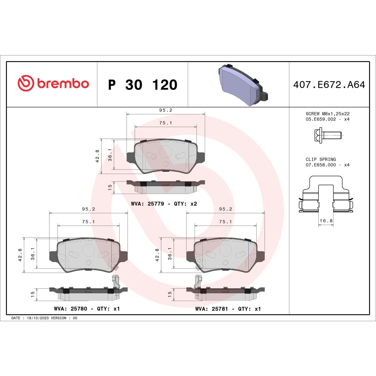 Jarrupalat, levyjarru BREMBO P 30 120