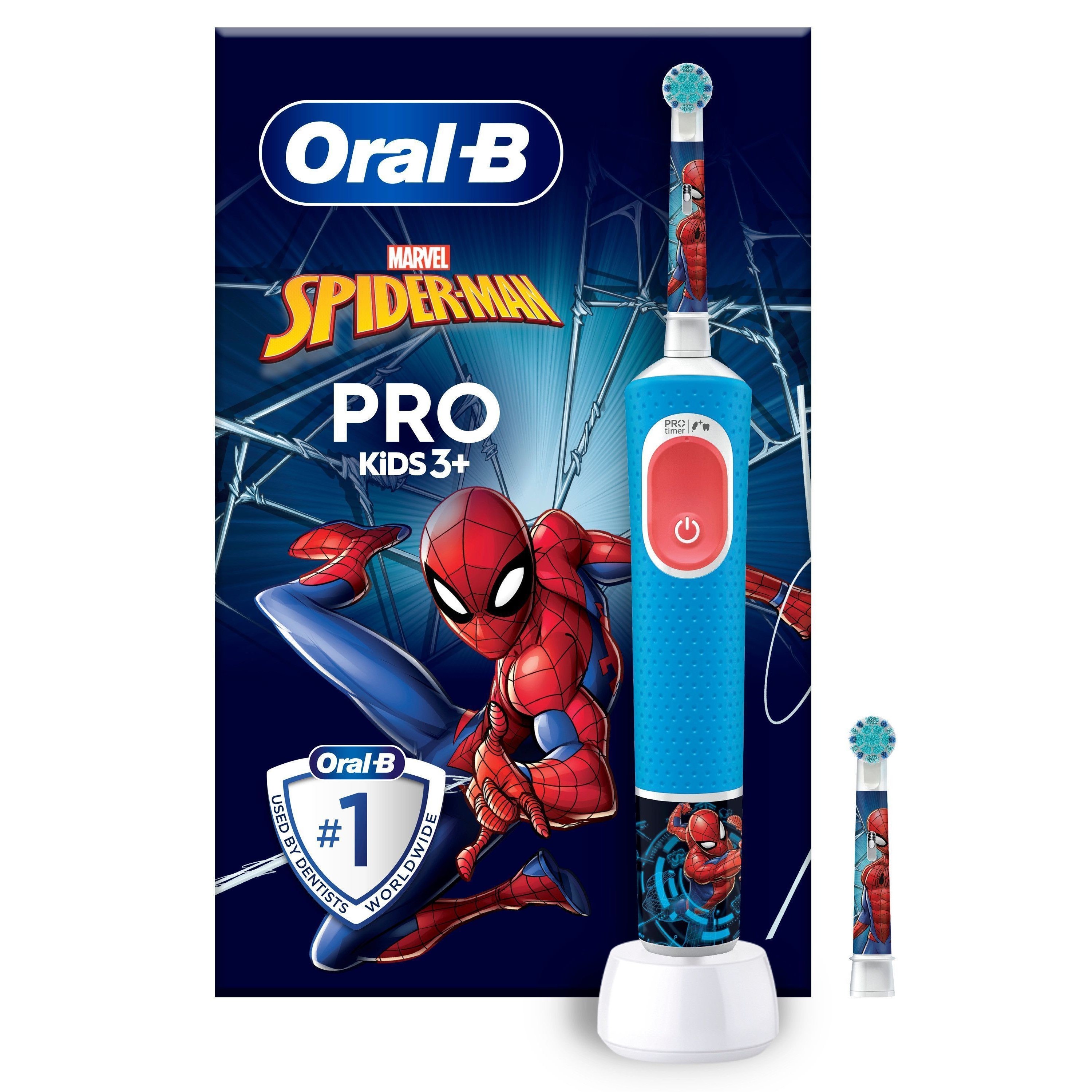 Oral B Pro Kids Electric Toothbrush 2 Brush heads Marvel Spider-Man