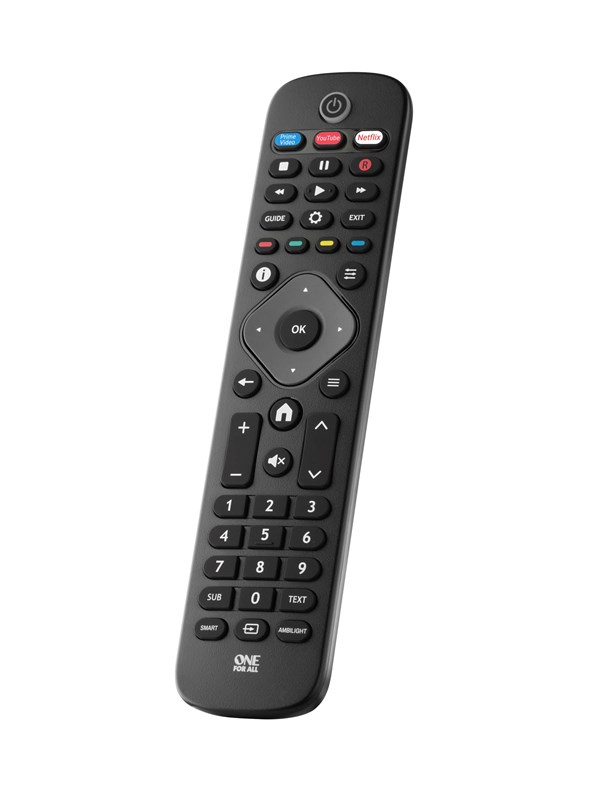 One For All URC4913 korvaava kaukosäädin Philips-televisioille, musta
