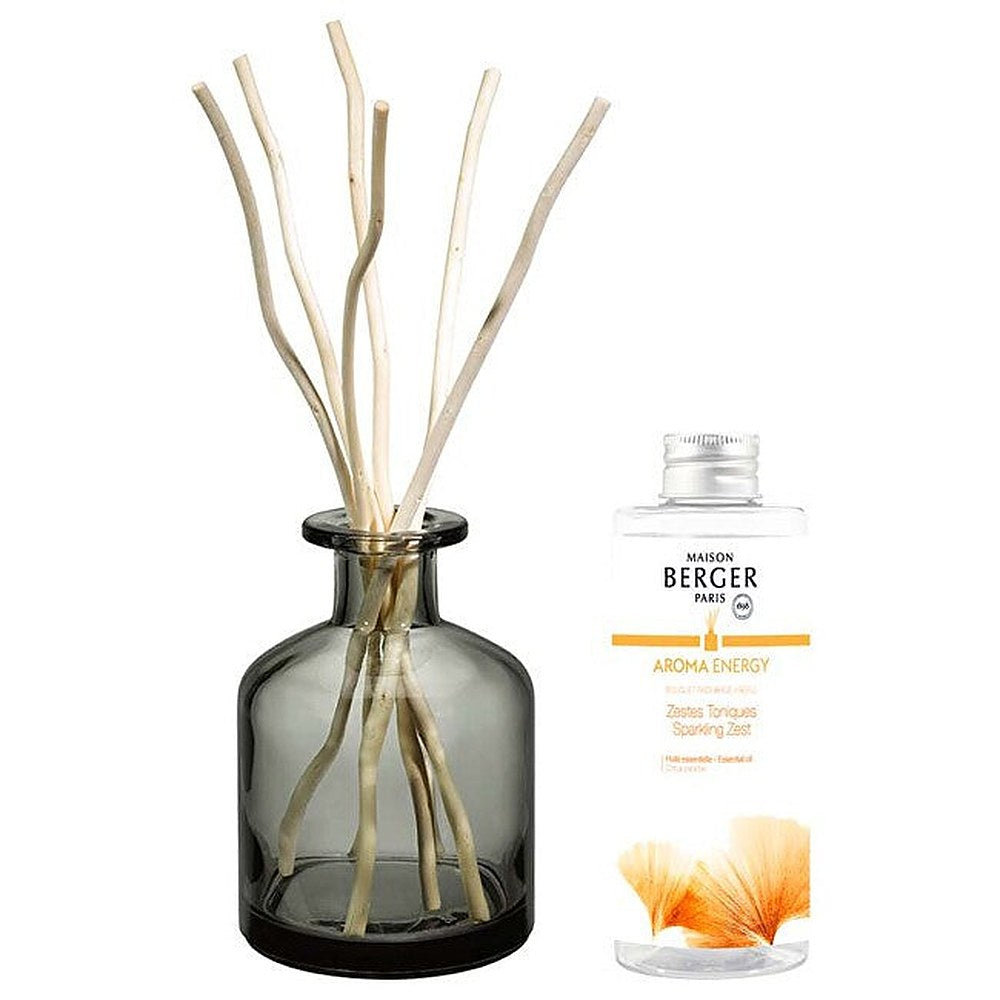Maison berger paris Tuoksulahjasetti Energy harmaa diffuusori + täyttöpakkaus Fresh tonic 200 ml