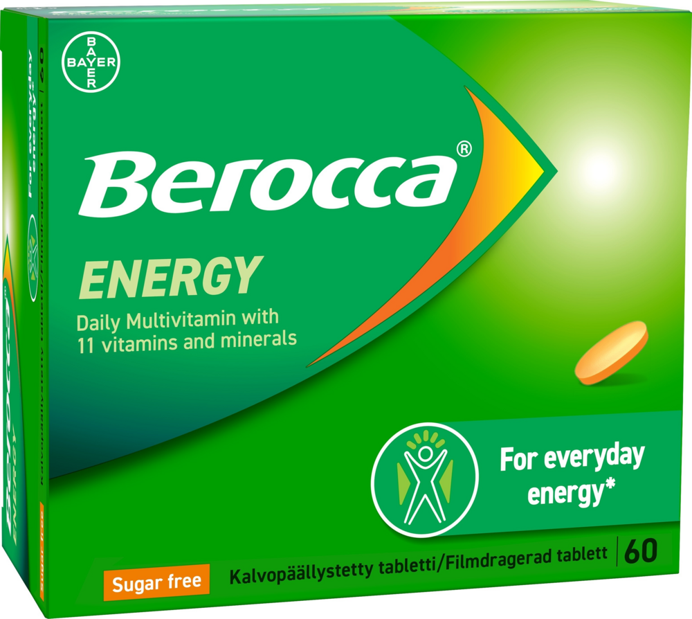 Berocca Energy tabletti, kalvopäällysteinen läpipainopakkaus 60 kpl