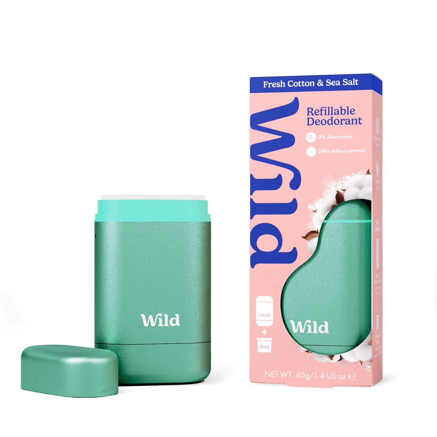 Wild Deo Fresh Cotton & Sea Salt Aqua Case - 40 g