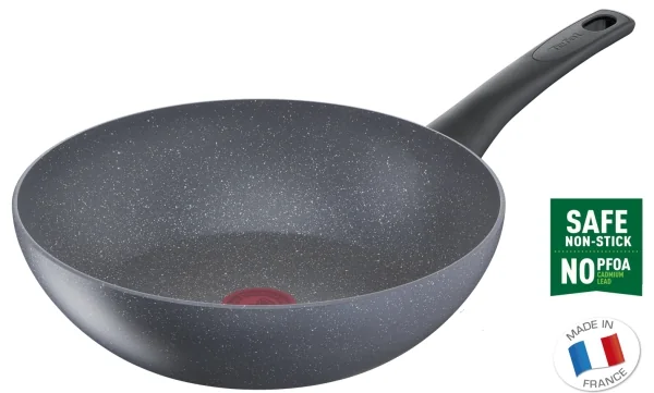 Tefal Healthy Chef G15019, Pyöreä, Vokki-/öljyvokkipannu, Harmaa, 175 °C, Alumiini, Lämpöpiste