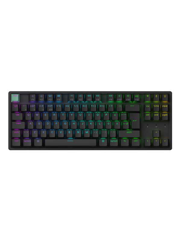 Keychron K8 HE Wireless Tri-Mode - Pelinäppäimistö - ilman numpadia - Pohjoismainen - Musta