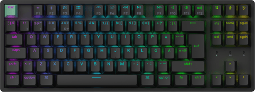 Keychron K8 HE Wireless Tri-Mode - Pelinäppäimistö - ilman numpadia - Pohjoismainen - Musta