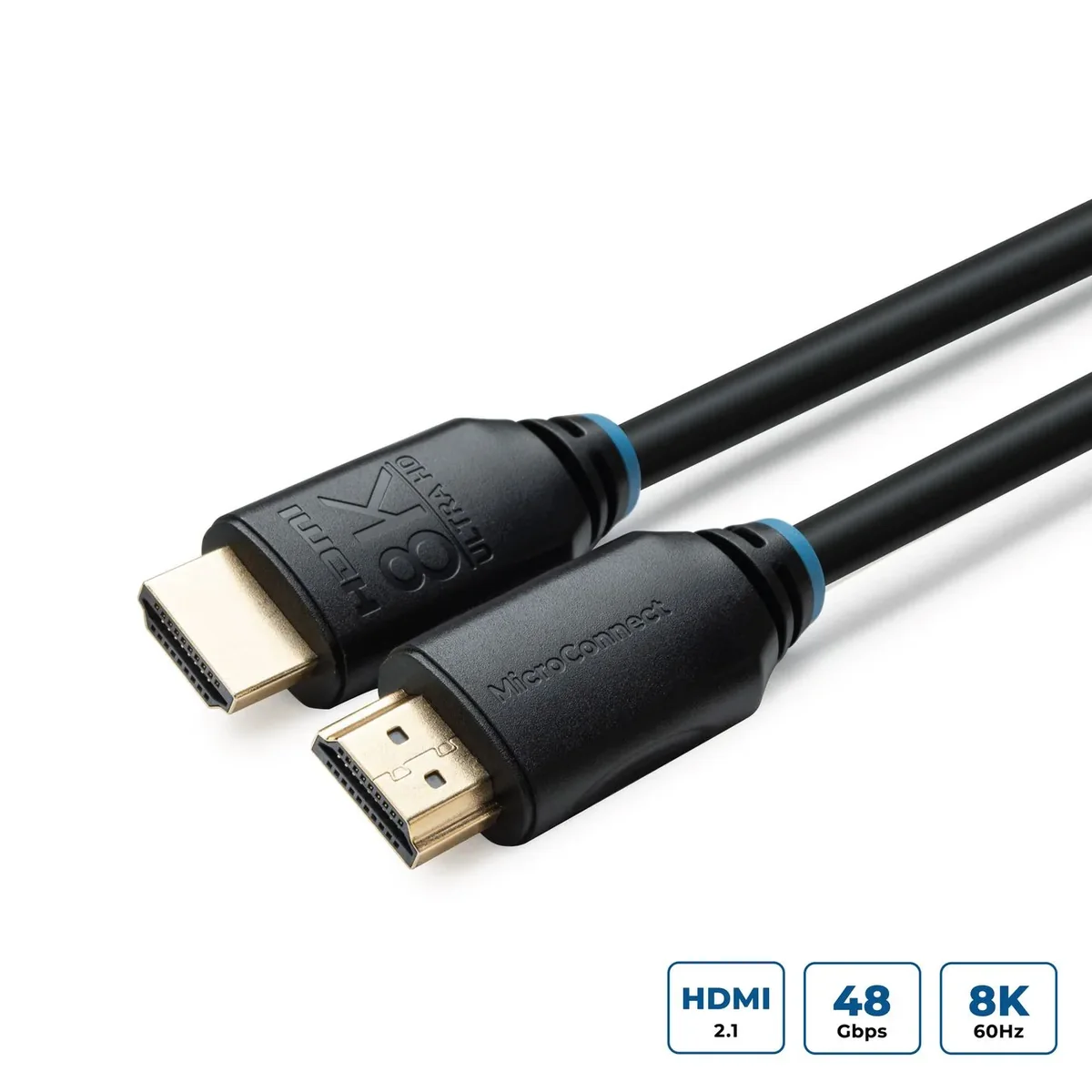 MicroConnect HDMI 2.1 -kaapeli, 8K, jossa Ethernet, 3 m, musta