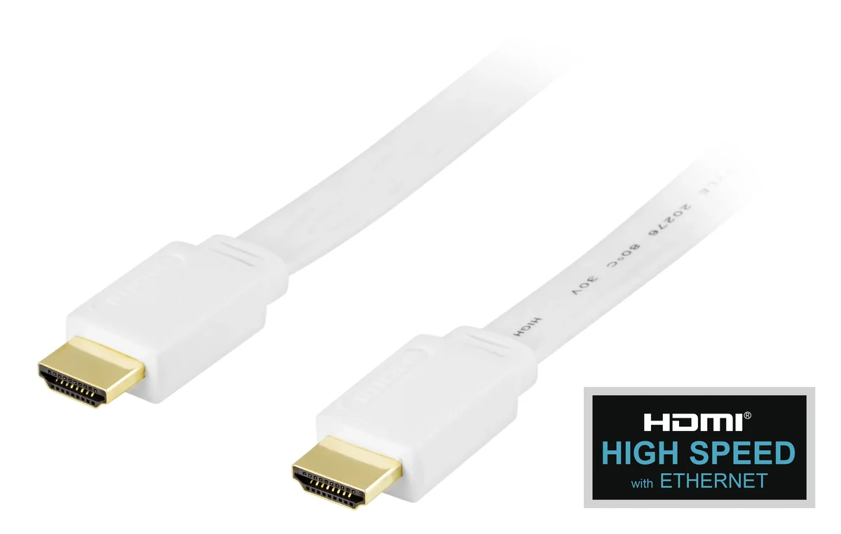 Deltaco HDMI-1010H HDMI-kaapeli 1 m HDMI-tyyppi A (vakio) Valkoinen