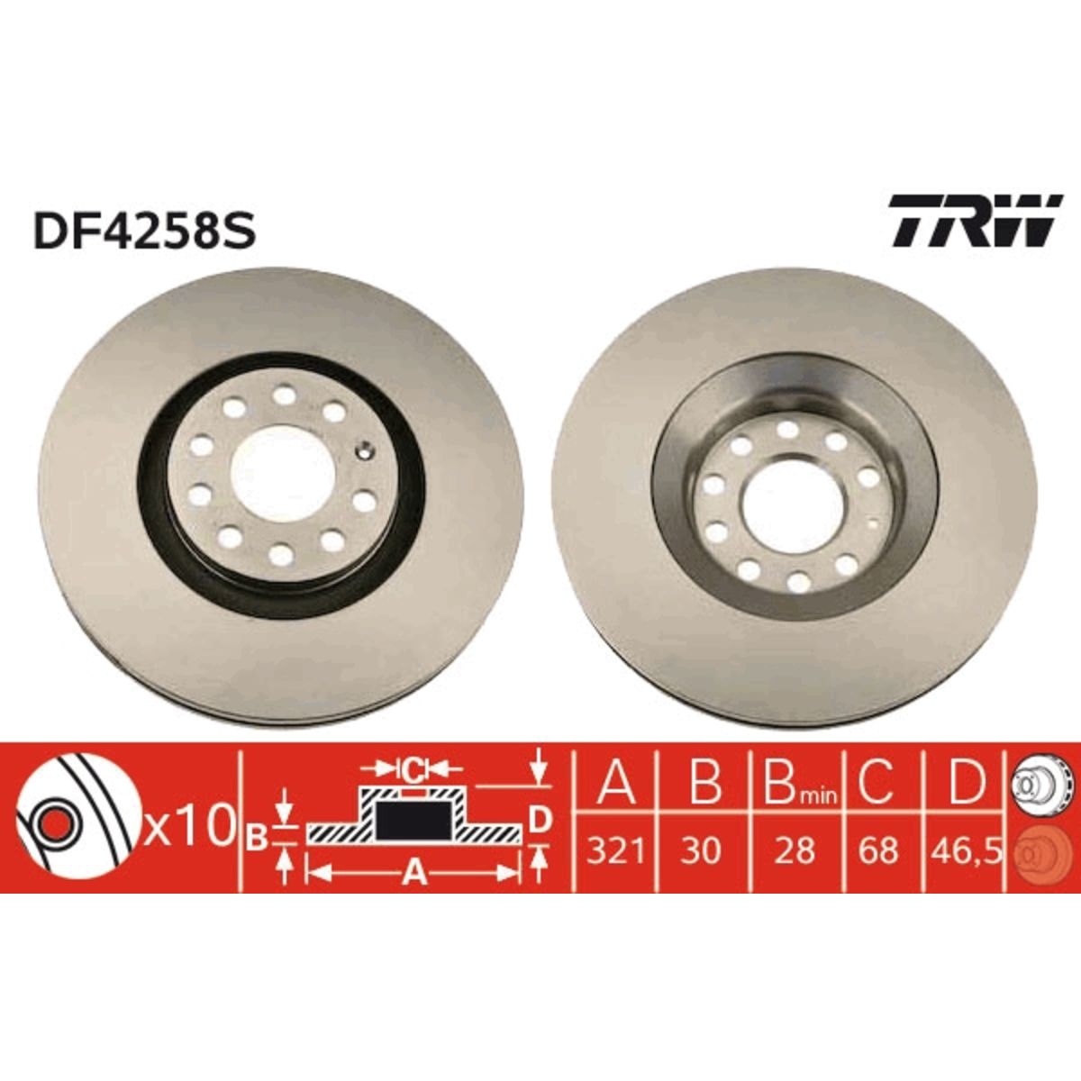 Jarrulevy TRW DF4258S