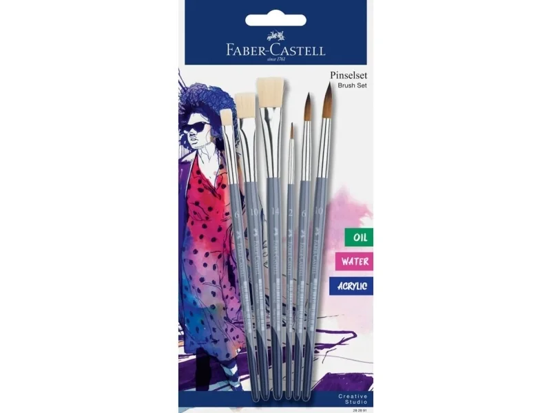 Faber-Castell Pędzelki kreatywne 6szt FABER CASTELL Pędzelki kreatywne 6szt FABER CASTELL