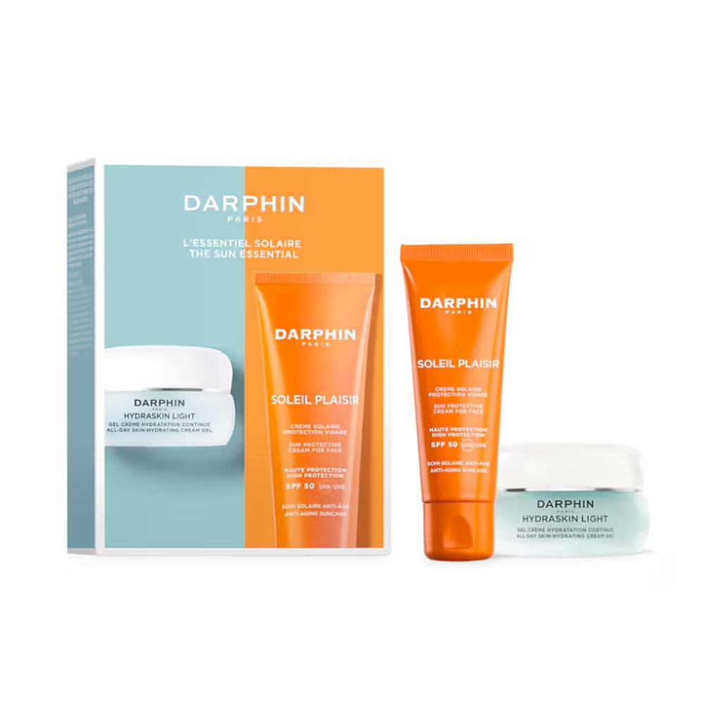 Darphin Pharmaset L'Essentiel Solare - HydraSkin Light Gel jatkuva kosteuttava voide 30 ml + Soleil Plaisir aurinkosuojavoide 50 ml