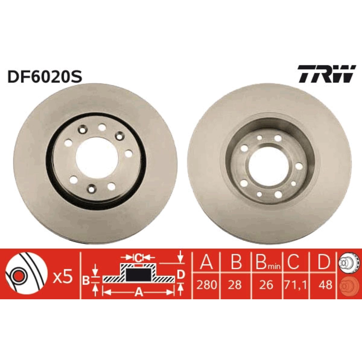 Jarrulevy TRW DF6020S