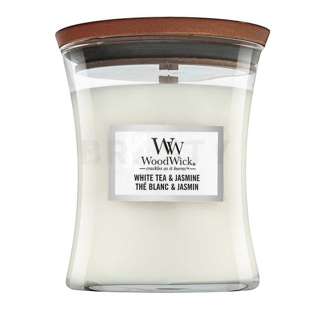 Woodwick Valkoinen tee ja jasmiini -tuoksukynttiläpurkki (Valkoinen tee ja jasmiini) - Tuoksukynttilä - 275.0 g