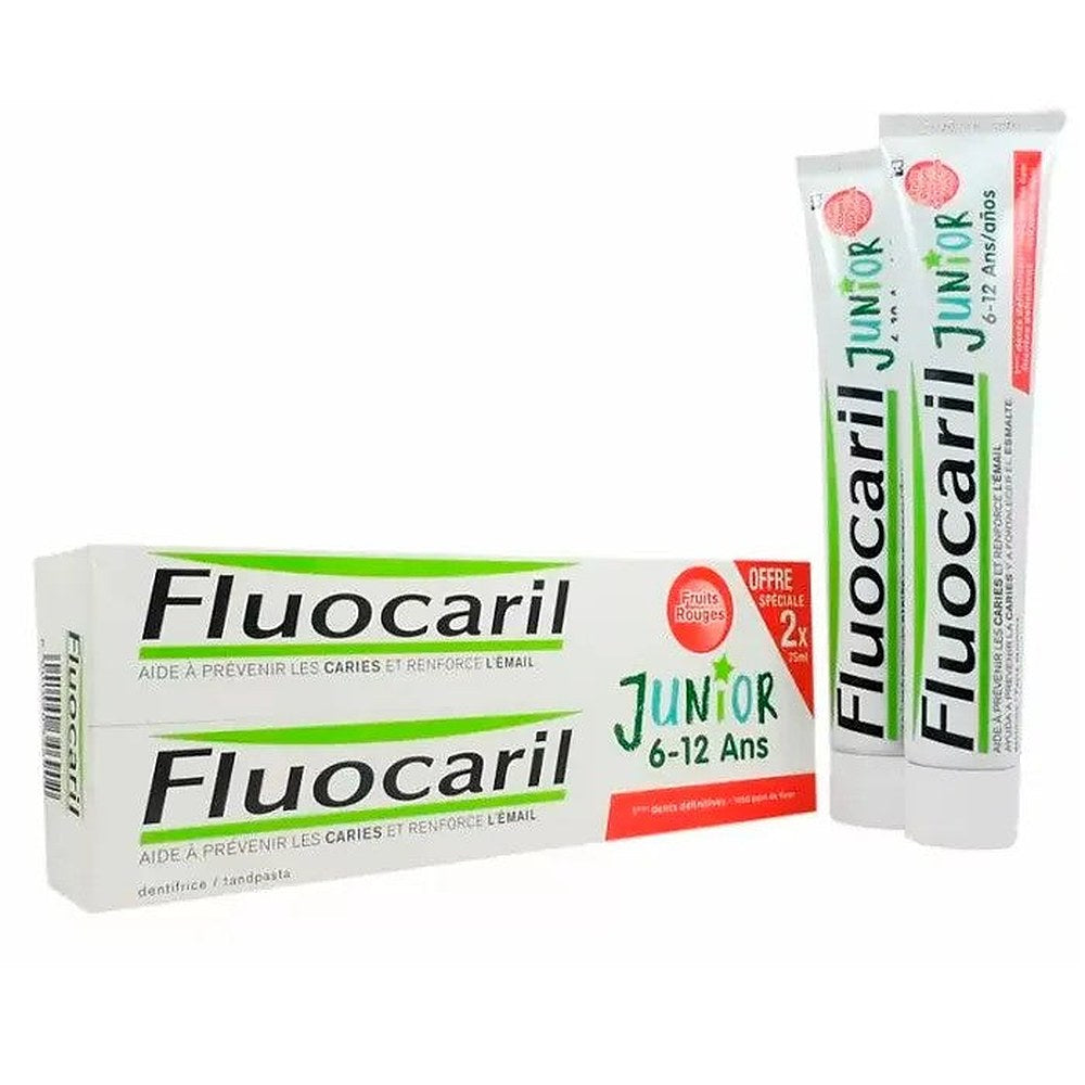 Fluocaril Junior Red Fruits hammastahna 2x75ml