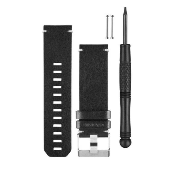 Garmin Quatix 3 Strap (Leather) K. ONE SIZE Musta Unisex
