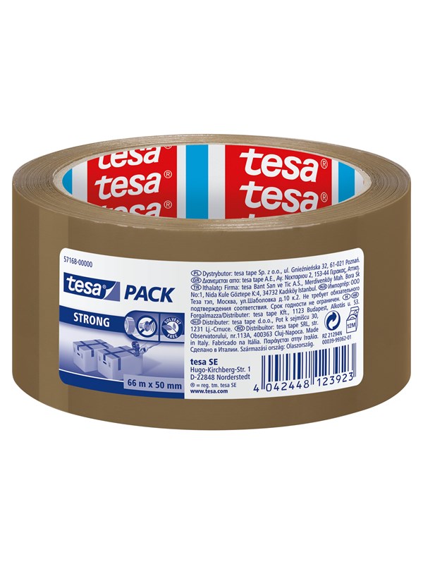 tesa pack Strong Packaging Tape 66m x 50mm Ruskea