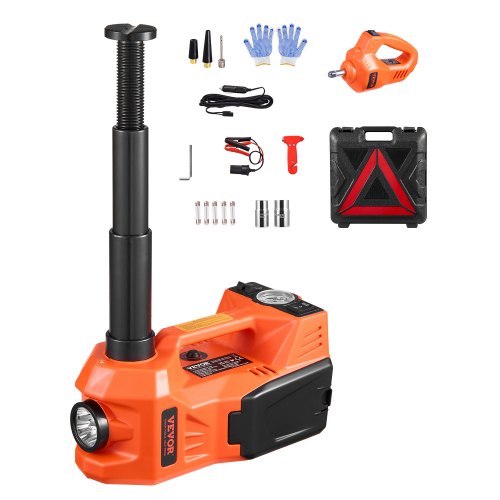 VEVOR Electric Car Jack, 5 Tons /11000 lbs, Electric Scissor Jack with Built-In Inflator, 12V Tire Change Replacement with Electric Impact Wrench & LED Light, Portable Jack kit for Sedan, SUV, Truck