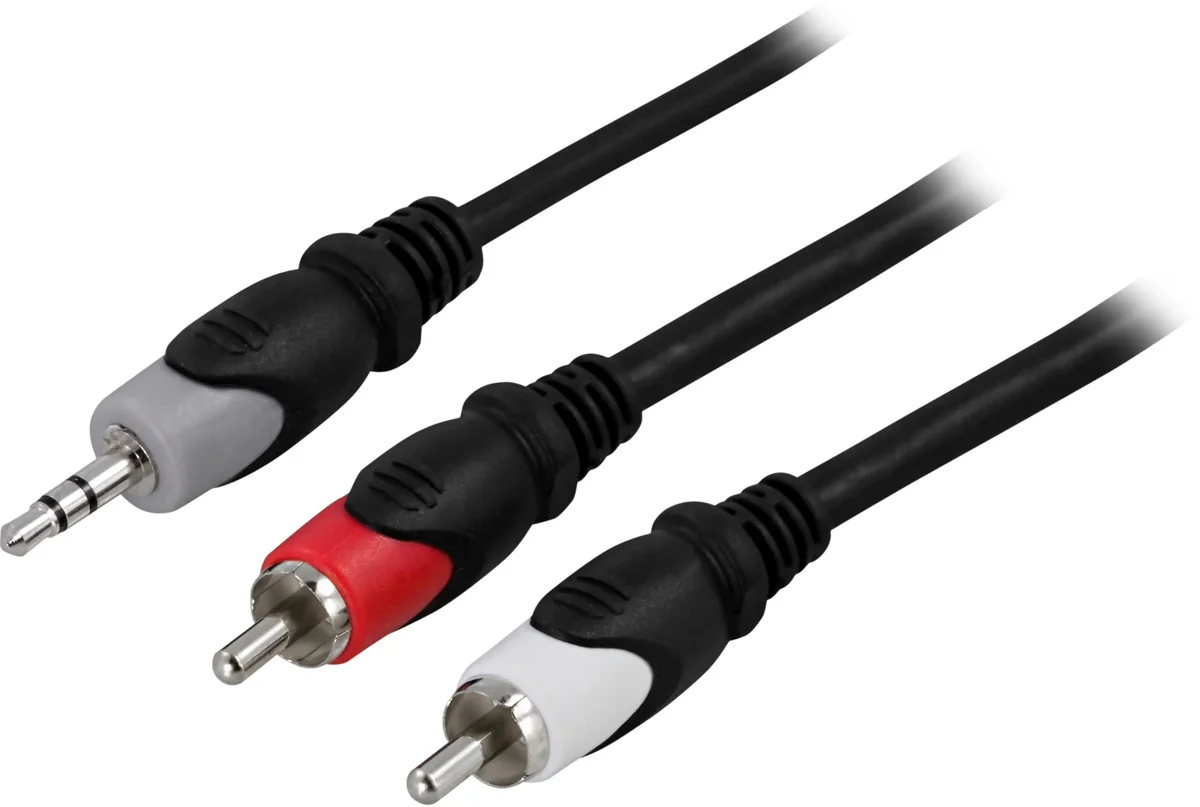 Deltaco MM-144 3,5 mm – 2x RCA -audiokaapeli, 15 m, musta