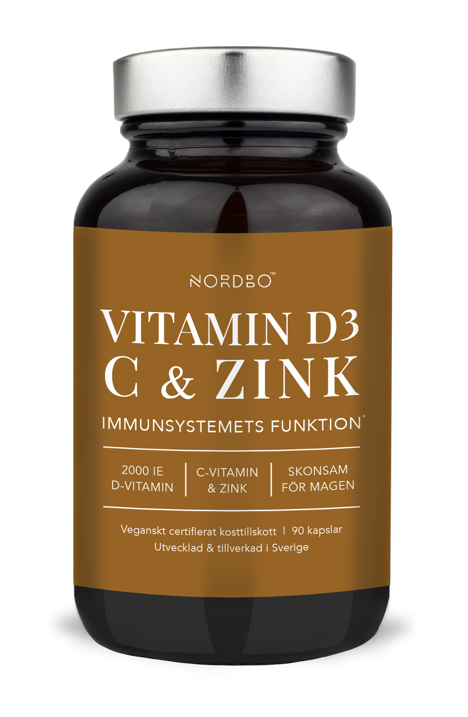Nordbo D3, C-vitamin & Zinc 90 kaps