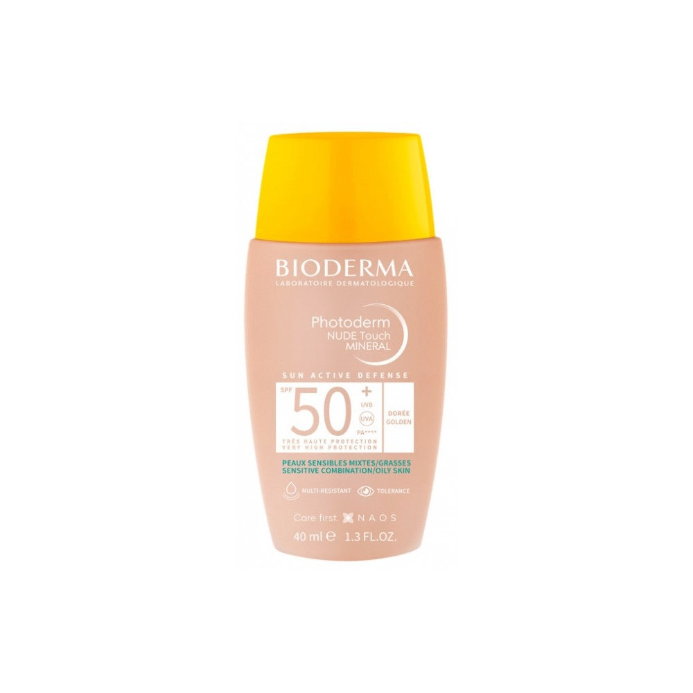 Bioderma Photoderm Touch Mineral SPF 50+ 40 ml tonic fluid sekaiholle ja rasvaiselle iholle - Sävy: kulta