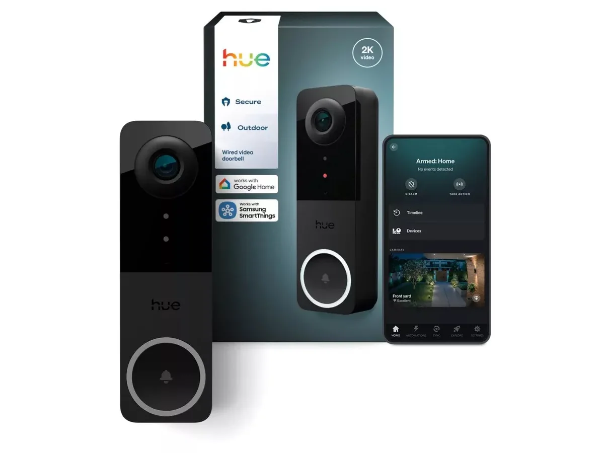 Philips Hue - Ovikellokamera - kameralla - wired - langaton - ZigBee, Bluetooth, Wi-Fi - musta