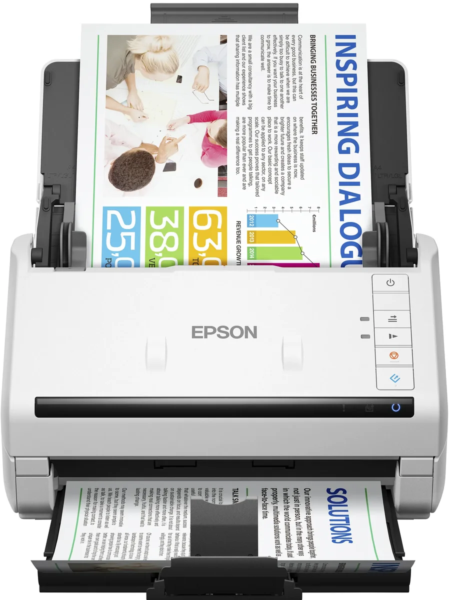 Epson WorkForce DS-770II - Asiakirjaskanneri - Duplex - 215,9 x 6096 mm - 600 dpi x 600 dpi - jopa 45 sivua/min (mono) / jopa 45 sivua/min (väri) - ADF (100 arkkia) - jopa 7000 skannausta päivässä - USB 3.0