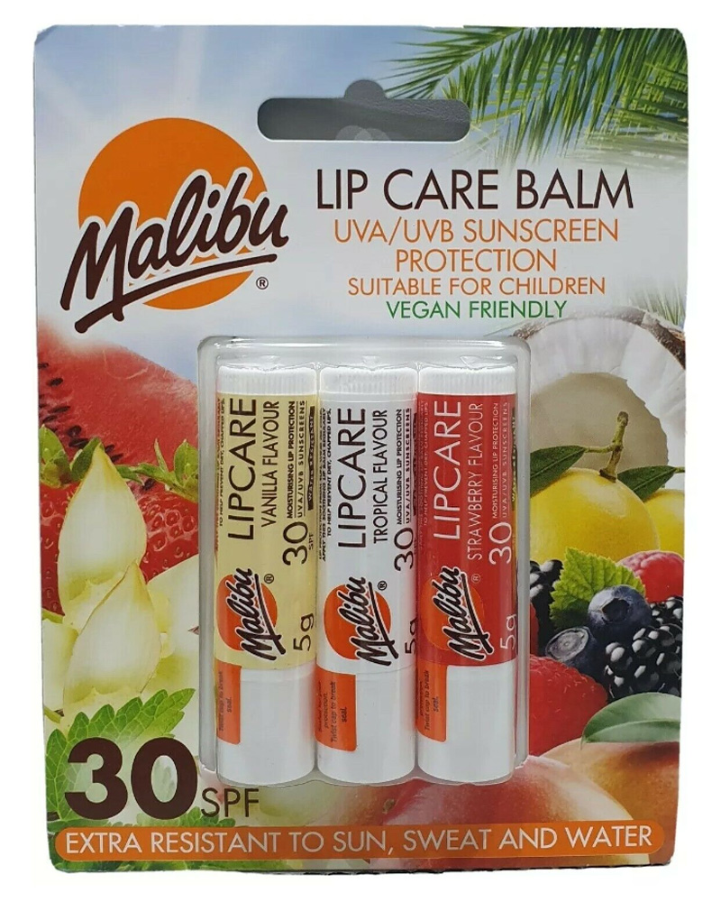 Malibu Lip Care Balm Trio SPF30