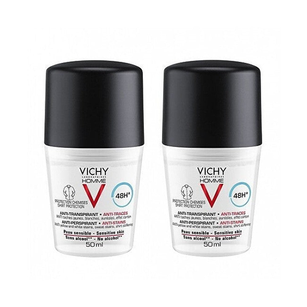 Vichy Miesten antiperspiranttideodorantti 48h Anti-Trace Biglia 2x50ml erä × 2