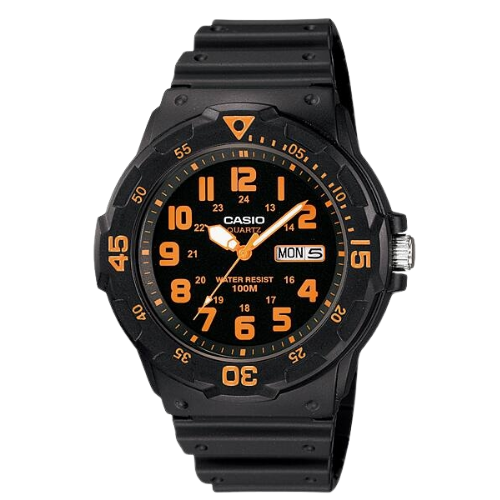 Casio MRW-200H-4BVDF Analoginen Urheilukello - Musta & Oranssi