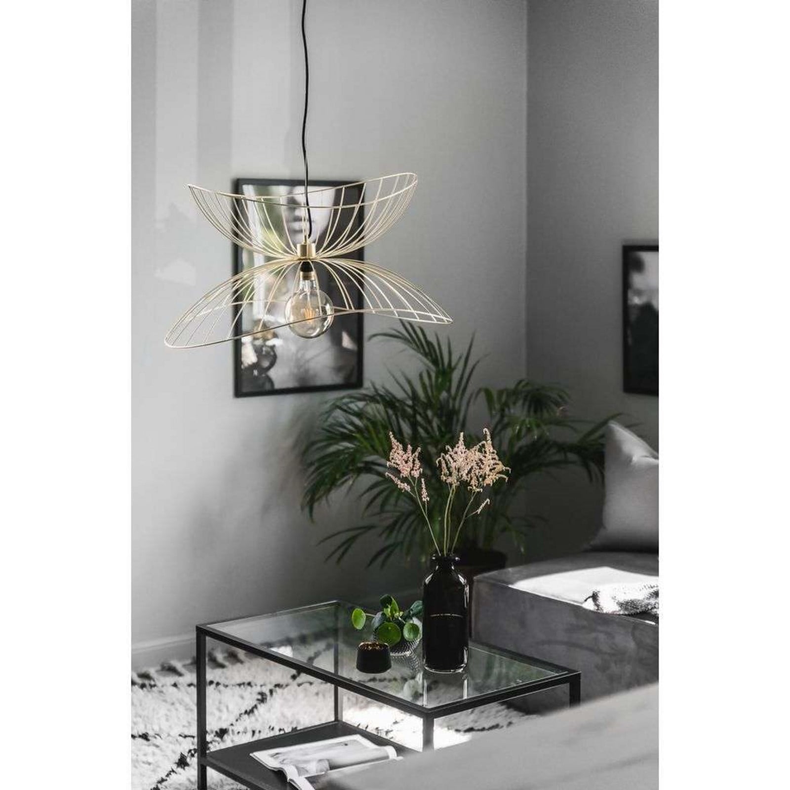 Ray 70 riippuvalaisin, messinki - Globen Lighting - Ruokailutila - Moderni - Metalli - Yksilamppuinen