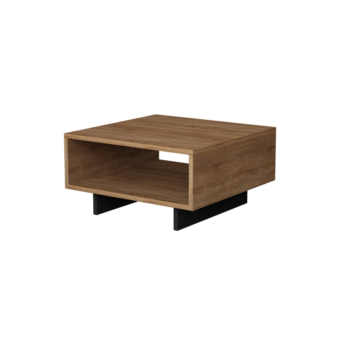 Norda Design Moderni sohvapöytä, tammi & antrasiitti, 60x60x32 cm | 100 % melamiinipinnoitettu, 18 mm paksu | Itse koottava