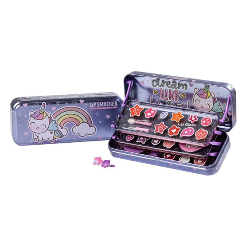 Lip smacker Triple Layer -meikkikotelon säilytyslaukku Beauty Tin - Unicorn 1 yksikkö