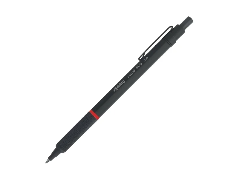 Rotring Rapid Pro Mechanical Pencil | HB 2.0 mm Lead Propelling Pencil | Reduced Lead Breakage | Matte Black Full-Metal Barrel