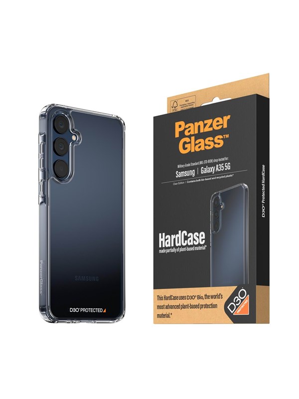 PanzerGlass HardCase with D3O -suojakotelo, Samsung Galaxy A35, läpinäkyvä