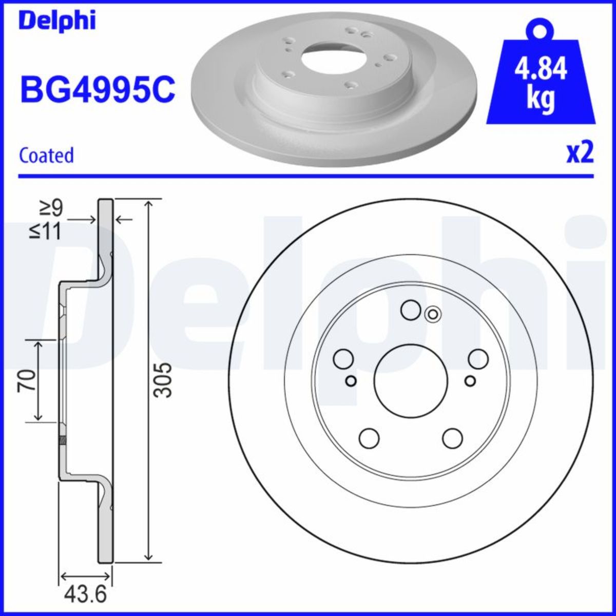 Jarrulevy DELPHI BG4995C