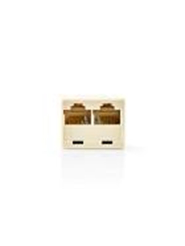 Nedis Televerkko Jakaja | RJ45 Naaras | 2x RJ45 Female | Kullattu | Valkea | PVC | Laatikko