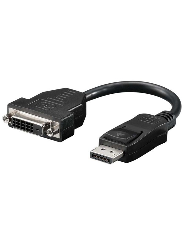 Goobay DisplayPortv/DVI-D-adapterkabel 1.2, förnicklad DisplayportTM plugg > DVI-I-uttaget Dual Link (24 + 5 stift)