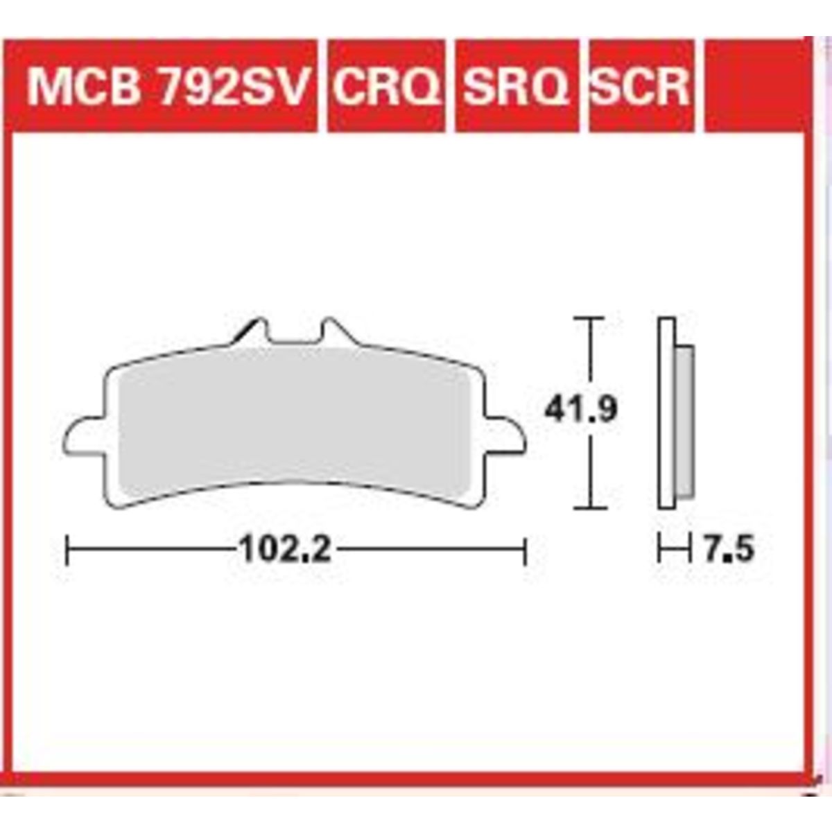 Jarrupalat, levyjarru TRW MCB792SCR