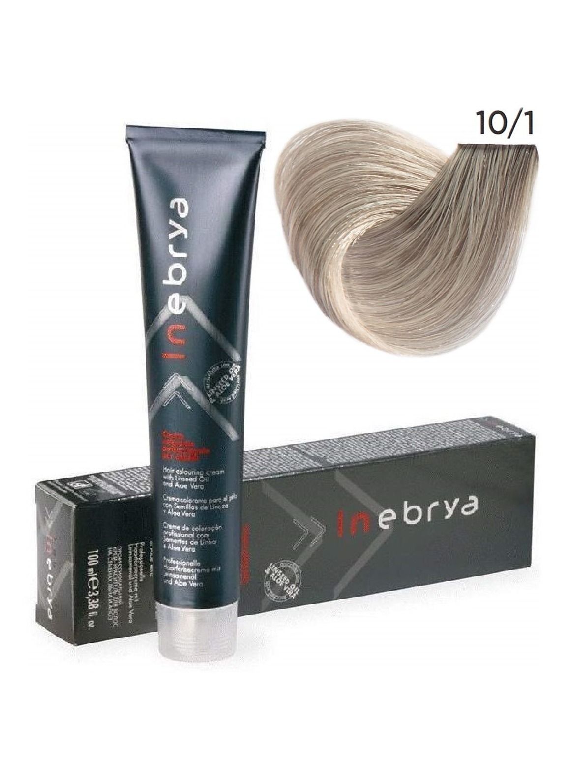 Inebrya Color ASH -hiusvärivoide - Ammattimainen värivoide 100 ml 10/1E Extra Ash Platinanblondi