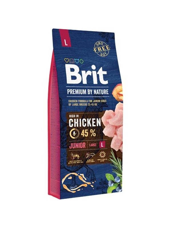 Brit Premium by Nature Junior L - kuivaruoka koirille - Kana 15 kg