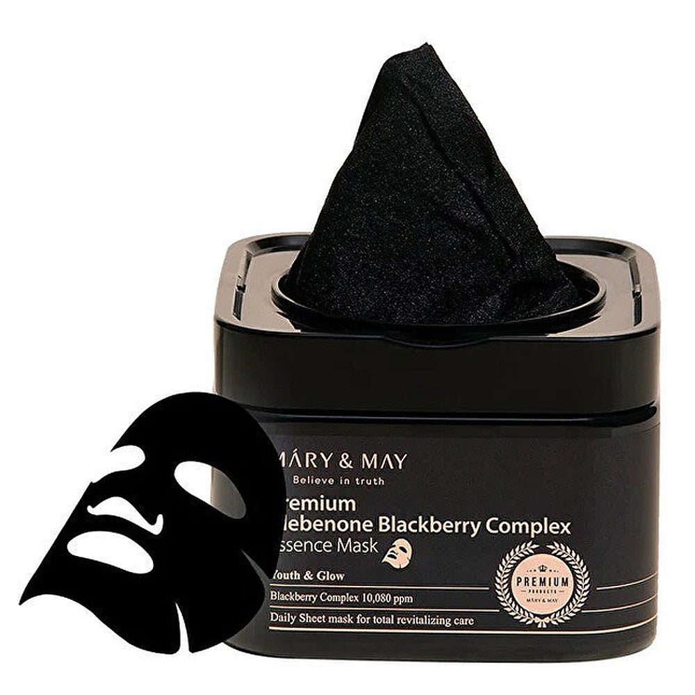 Mary & may Maschera Viso Premium Idebenone Blackberry Complex 20 pezzi — Maschera viso