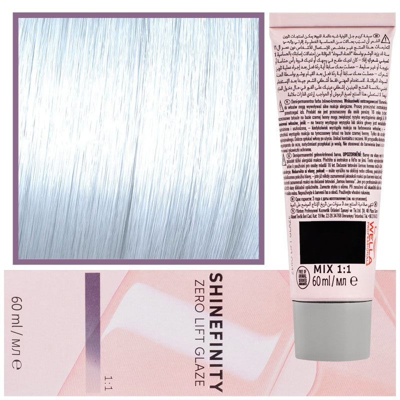Englantilainen hiusvärjäys Wella Shinefinity Zero Lift Glaze 60ml 08/8 | Luonnonvaalea blondi
