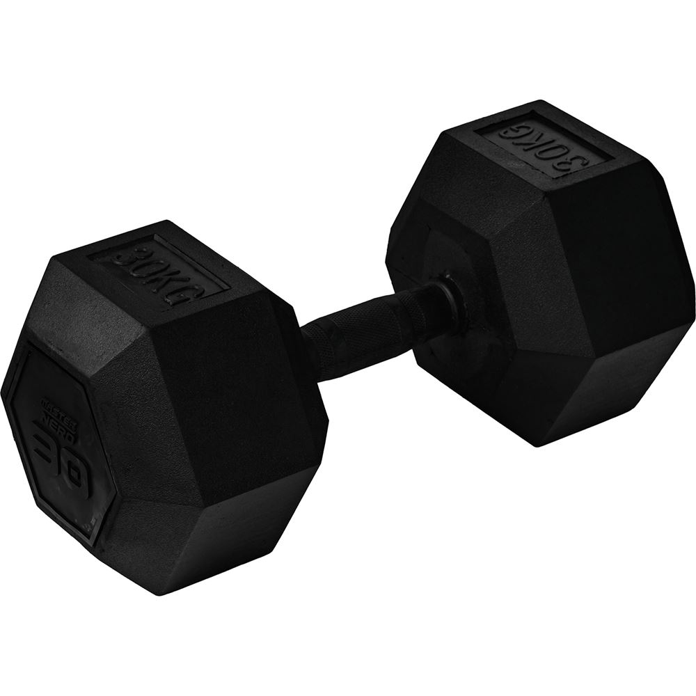 Master Fitness Nero Rubber Coated Hex, Hex hantlar - 30 kg