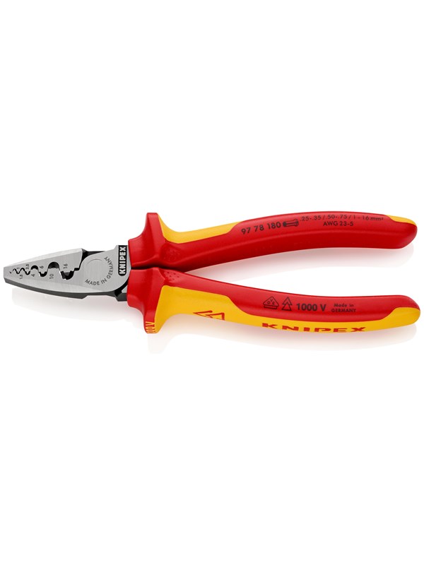 KNIPEX-puristuspihdit kaapeliläpivientejä varten, 180 mm